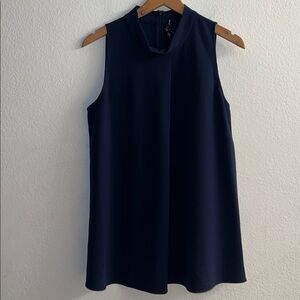 New Theory S/L Navy Blue Tunis w/ High Collar Size L